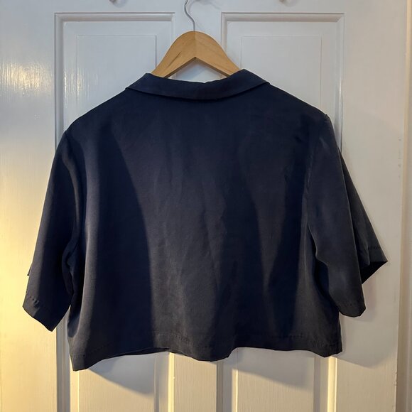 Lunya Washable Silk High Rise Pajama Set (Navy) (Small) - Picture 3 of 8